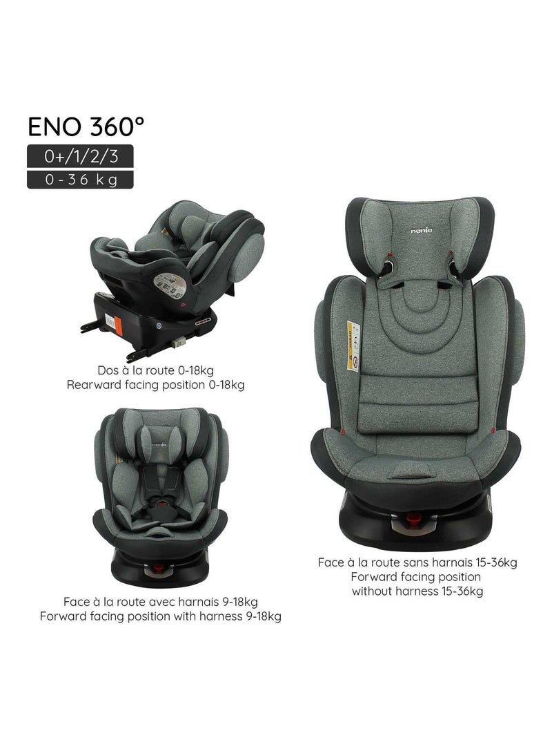 Siège Auto Isofix Eno 360° Groupe 0+/1/2/3 (0-36 Kg) – Nania Noir - Kiabi