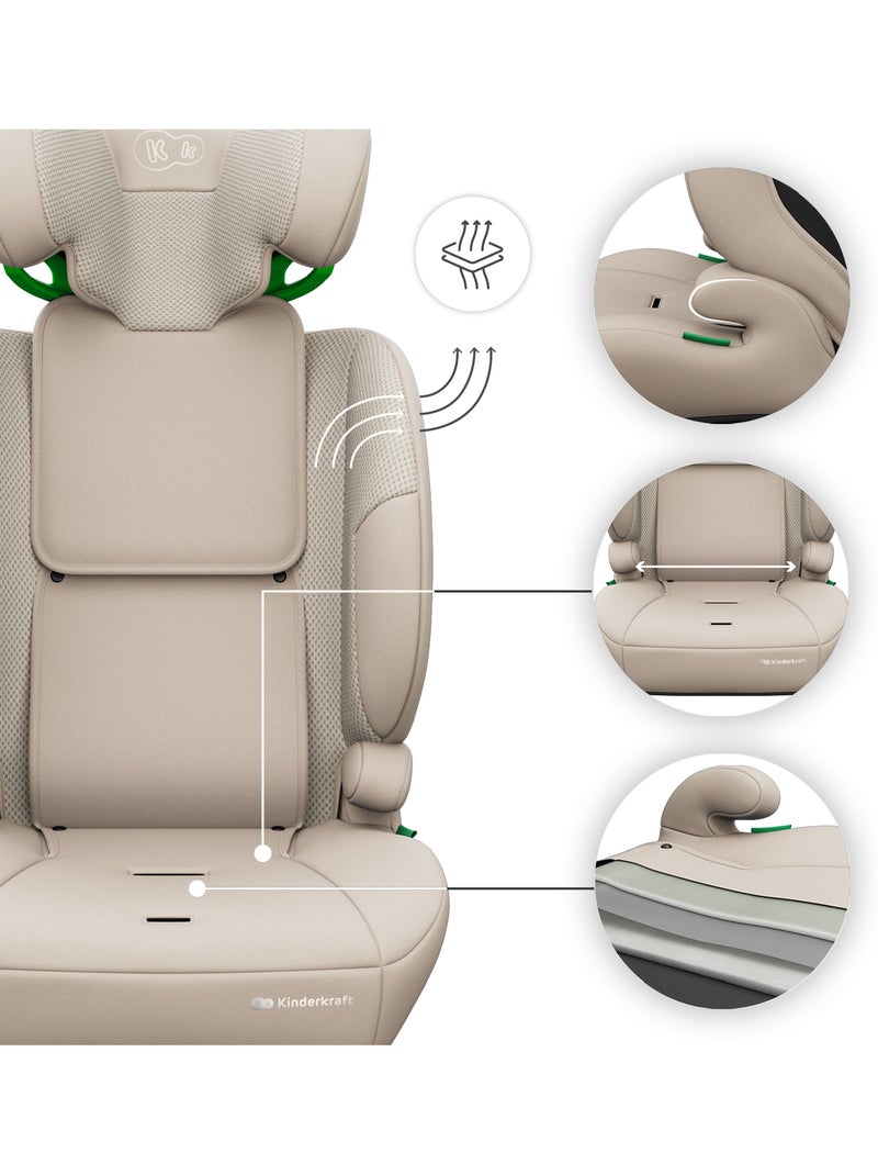 Siège auto Kinderkraft COMFORT UP 2 PLUS i-Size 76-150 cm confort AIR FLOW + organisateur voiture Beige - Kiabi