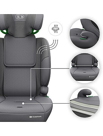 Siège auto Kinderkraft COMFORT UP 2 PLUS i-Size 76-150 cm évolutif 3 en 1 + organisateur voiture