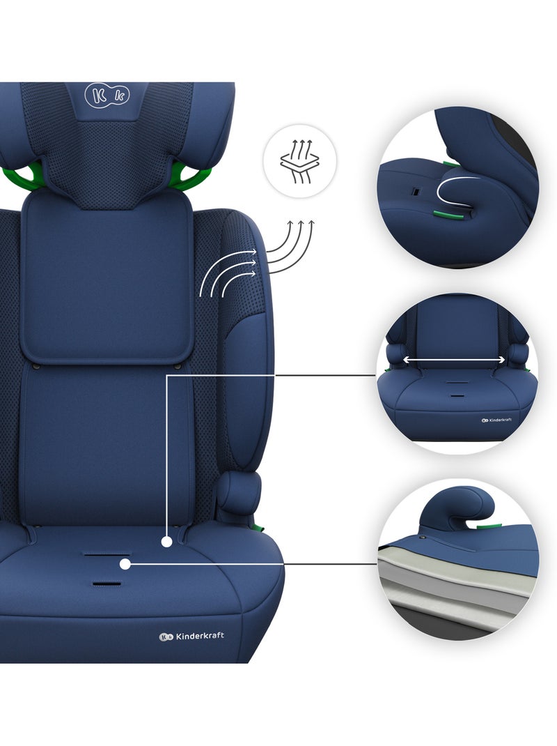 Siège auto Kinderkraft COMFORT UP 2 PLUS i-Size 76-150 cm sans ISOFIX + organisateur voiture Bleu - Kiabi