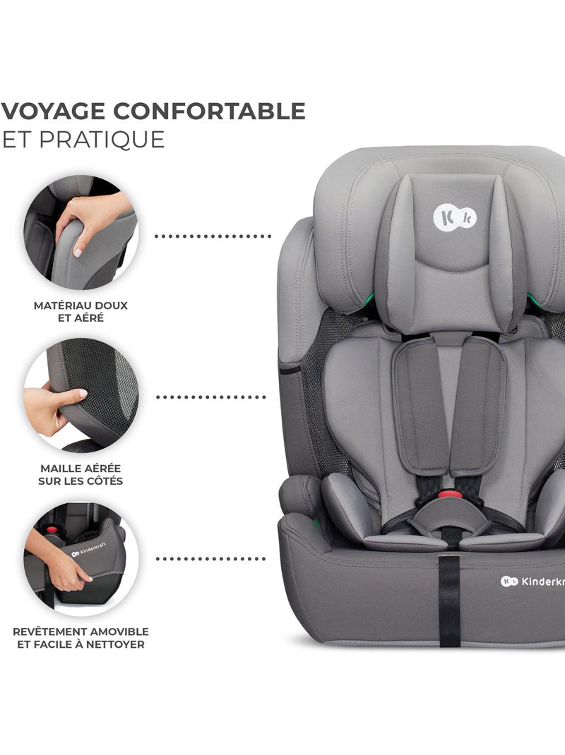 Siège auto Kinderkraft COMFORT UP i-Size 76-150 cm évolutif enfant + organisateur Gris - Kiabi