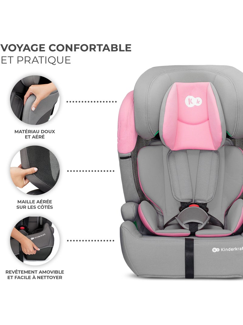 Siège auto Kinderkraft COMFORT UP i-Size 76-150 cm R129 harnais 5 points + organisateur Rose - Kiabi
