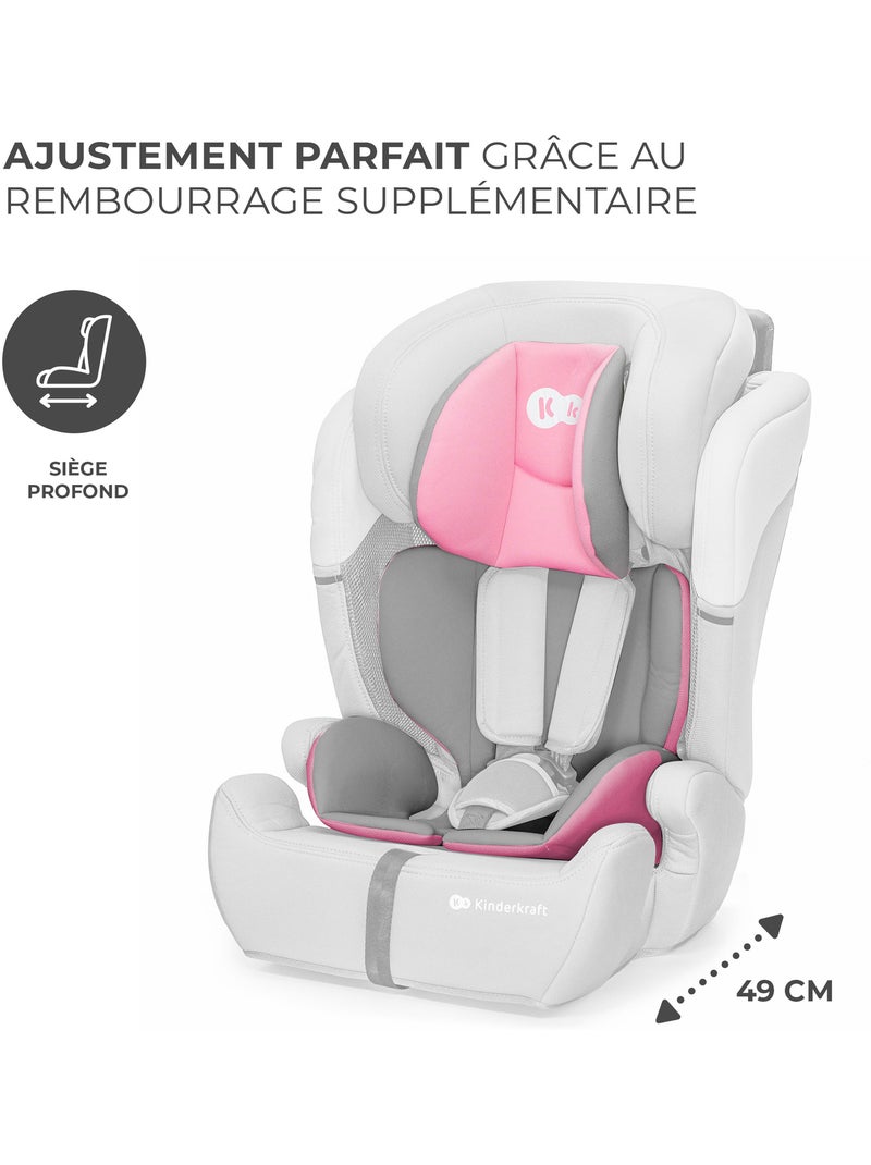 Siège auto Kinderkraft COMFORT UP i-Size 76-150 cm R129 harnais 5 points + organisateur Rose - Kiabi