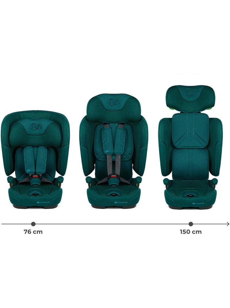Siège auto Kinderkraft FIX2GO I-SIZE 76-150 cm ISOFIX capteur SAFERIDE + organisateur voiture Vert - Kiabi