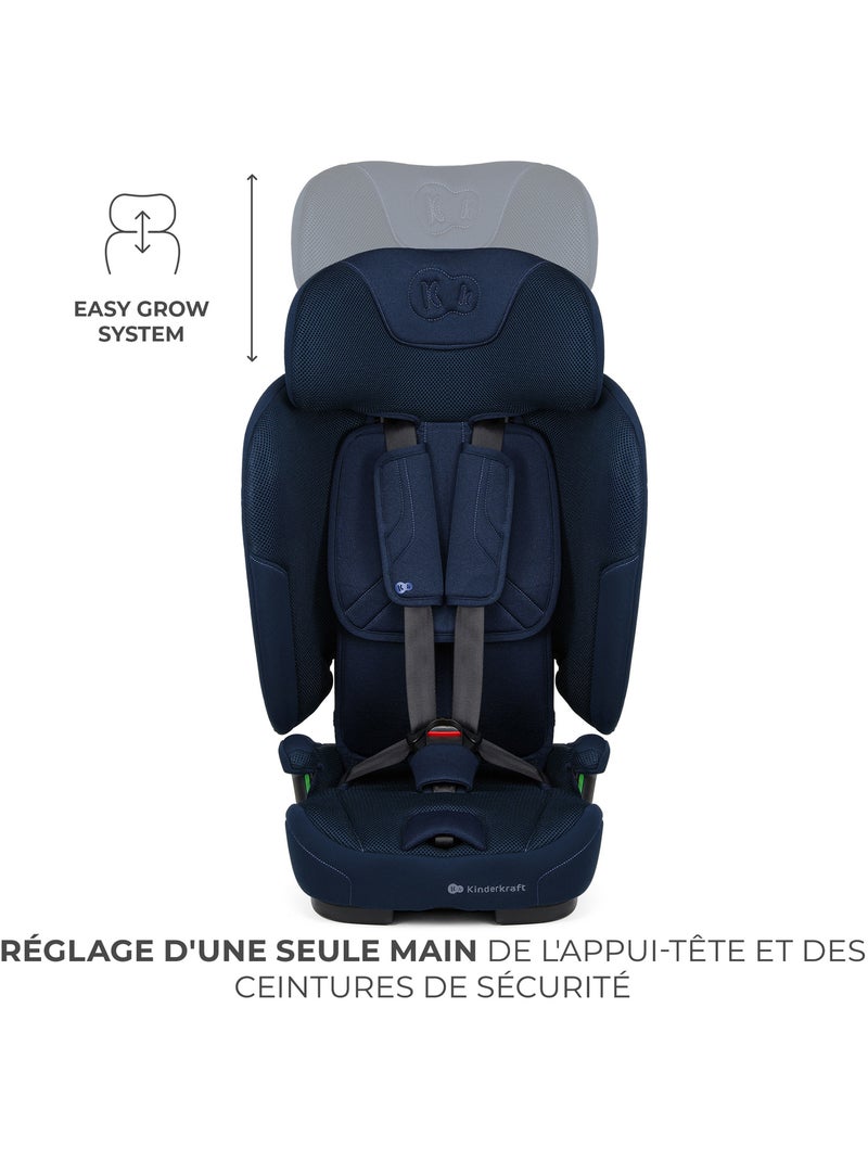 Siège auto Kinderkraft FIX2GO I-SIZE 76-150 cm pliable transport + organisateur voiture Bleu marine - Kiabi