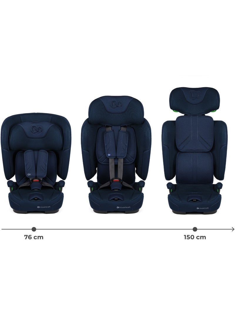 Siège auto Kinderkraft FIX2GO I-SIZE 76-150 cm pliable transport + organisateur voiture Bleu marine - Kiabi