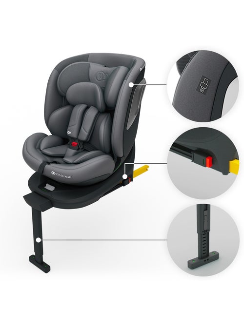 Siège auto Kinderkraft I-360 2 PLUS i-Size 40-150 cm dos route + organisateur voiture - Kiabi