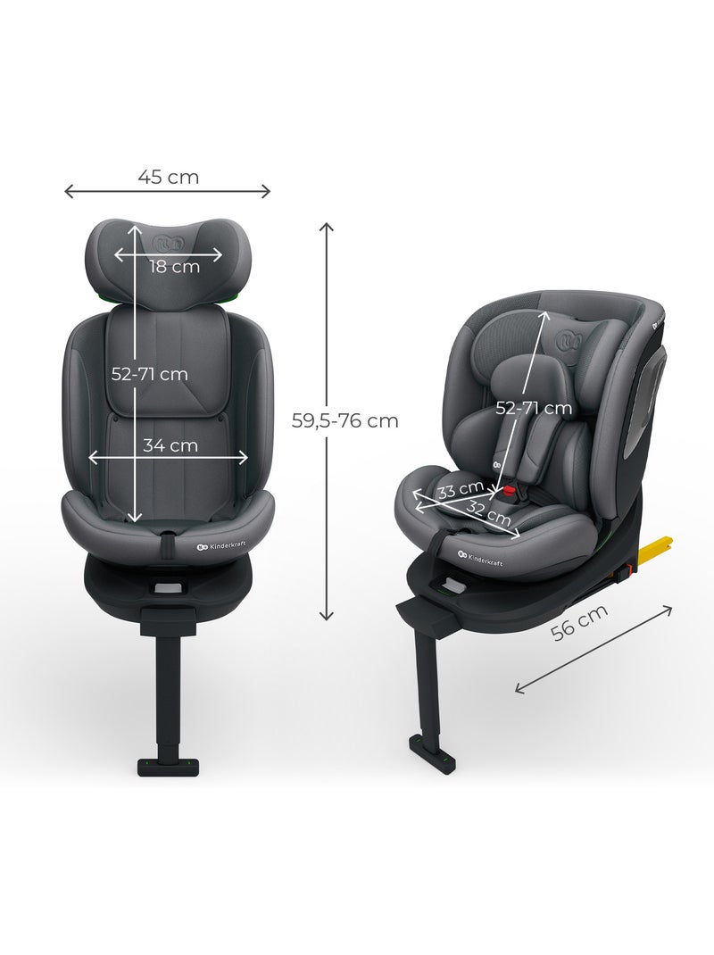 Siège auto Kinderkraft I-360 2 PLUS i-Size 40-150 cm dos route + organisateur voiture Vert - Kiabi