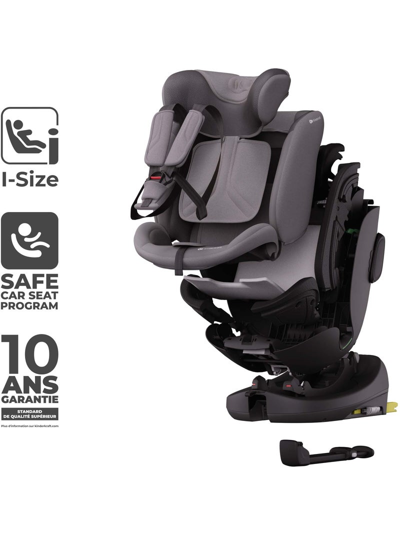 Siège Auto Kinderkraft I-FIX ENDURA SAFE 61-150 cm avec Rotation 360°, SPS+ et H-GUARD+ Gris - Kiabi
