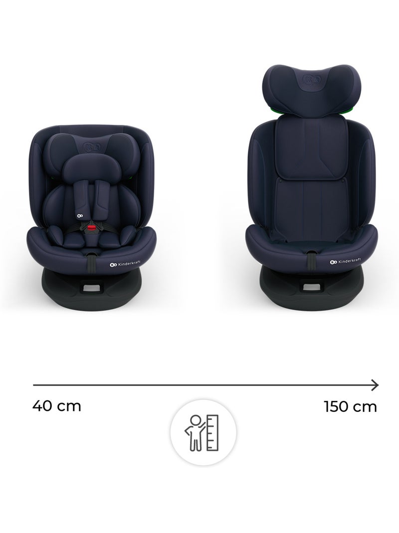 Siège auto Kinderkraft I-GROW 2 PLUS i-Size 40-150 cm évolutif 4 en 1 + organisateur voiture Bleu - Kiabi