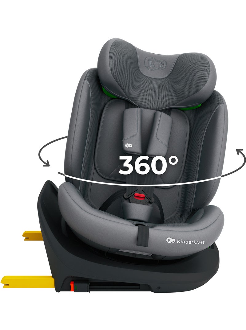 Siège auto Kinderkraft I-GROW 2 PLUS i-Size 40-150 cm ISOFIX Top Tether RWF/FWF Gris - Kiabi