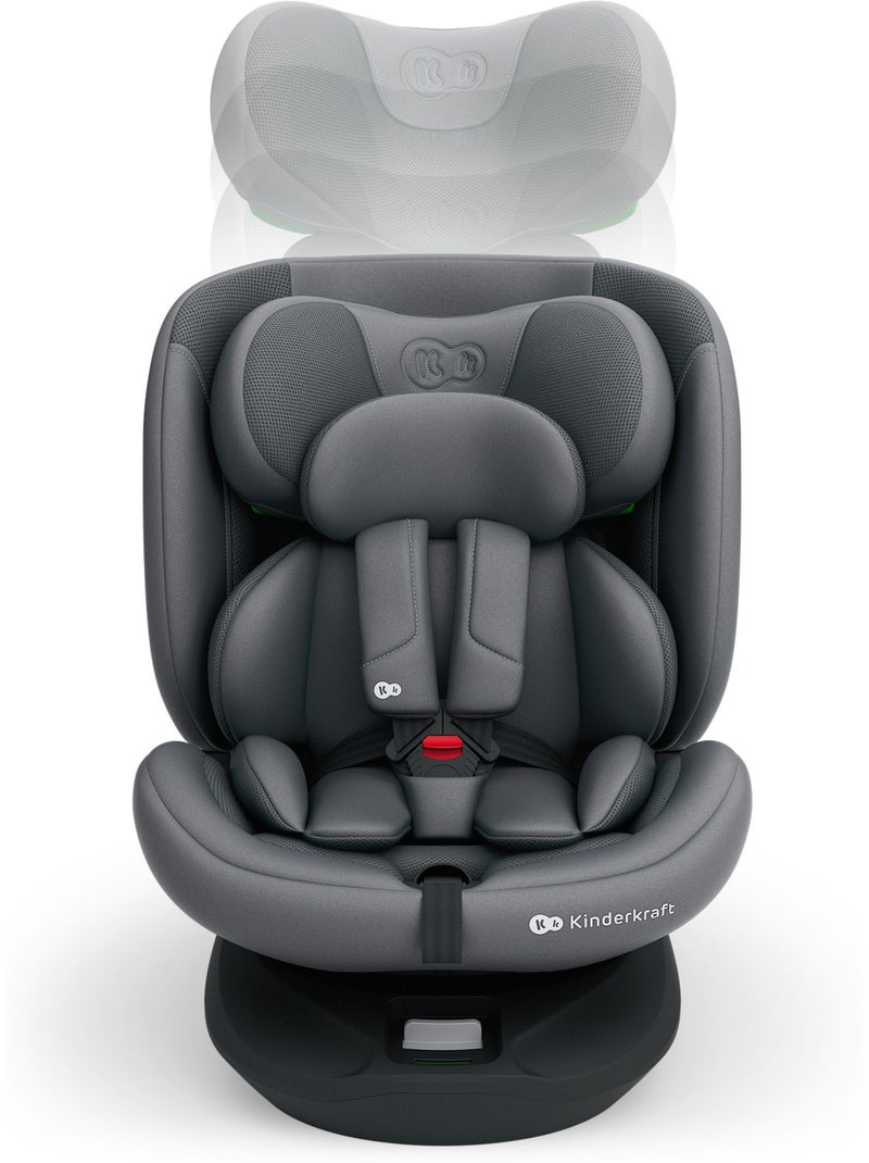 Siège auto Kinderkraft I-GROW 2 PLUS i-Size 40-150 cm ISOFIX Top Tether RWF/FWF Gris - Kiabi