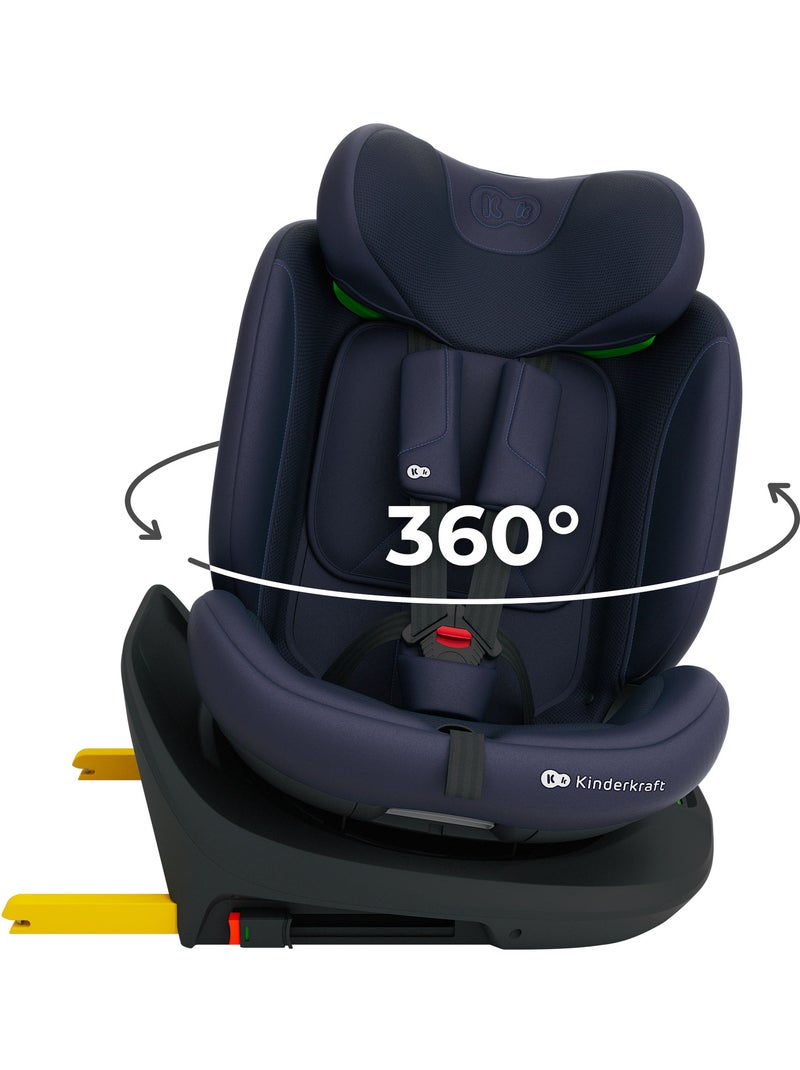 Siège auto Kinderkraft I-GROW 2 PLUS i-Size 40-150 cm mesh respirant ISOFIX Top Tether Bleu marine - Kiabi