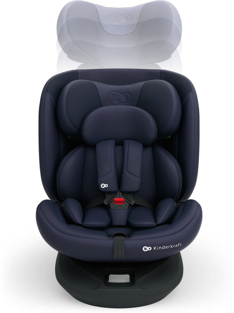 Siège auto Kinderkraft I-GROW 2 PLUS i-Size 40-150 cm mesh respirant ISOFIX Top Tether Bleu marine - Kiabi