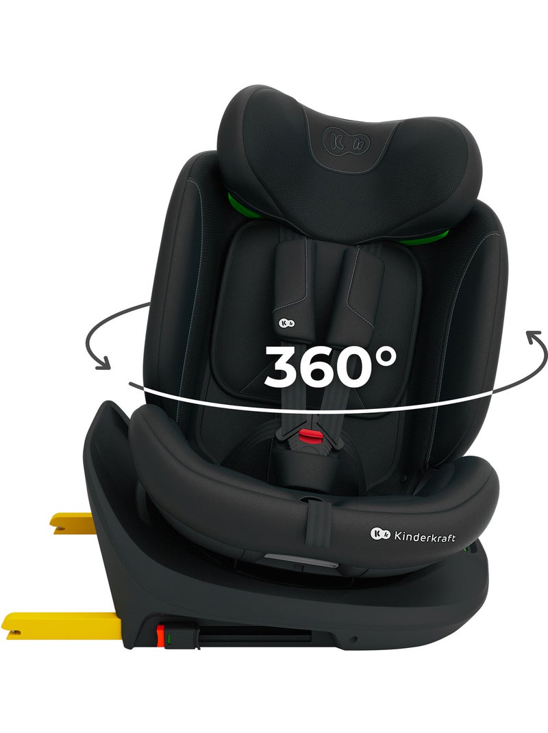 Siège auto Kinderkraft I-GROW 2 PLUS i-Size 40-150 cm pivotant 360° ISOFIX Noir - Kiabi