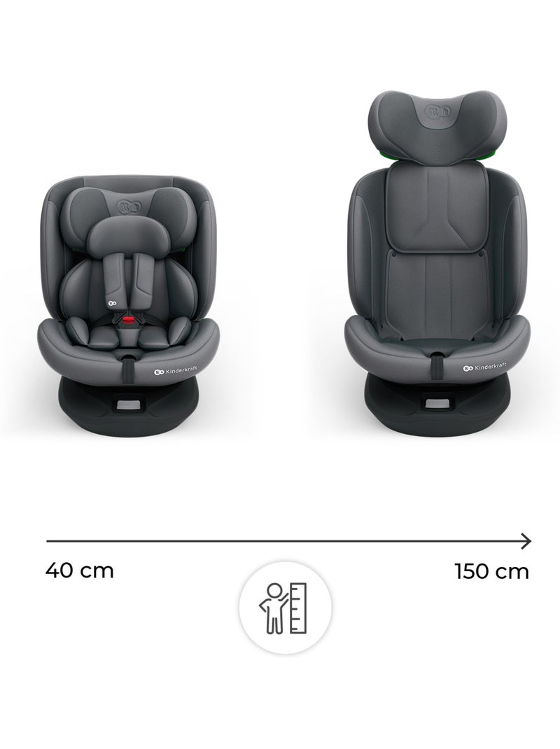 Siège auto Kinderkraft I-GROW 2 PLUS i-Size 40-150 cm protection latérale + organisateur voiture Gris - Kiabi