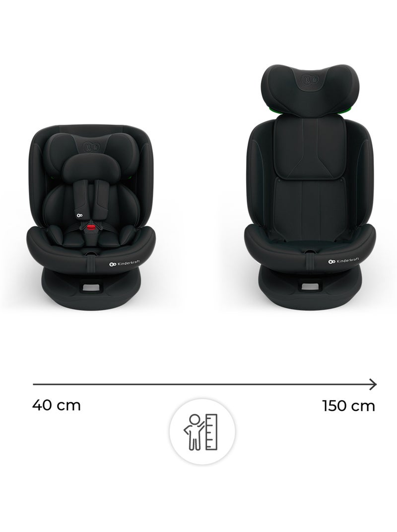 Siège auto Kinderkraft I-GROW 2 PLUS i-Size 40-150 cm rotation 360° ISOFIX + organisateur voiture Noir - Kiabi