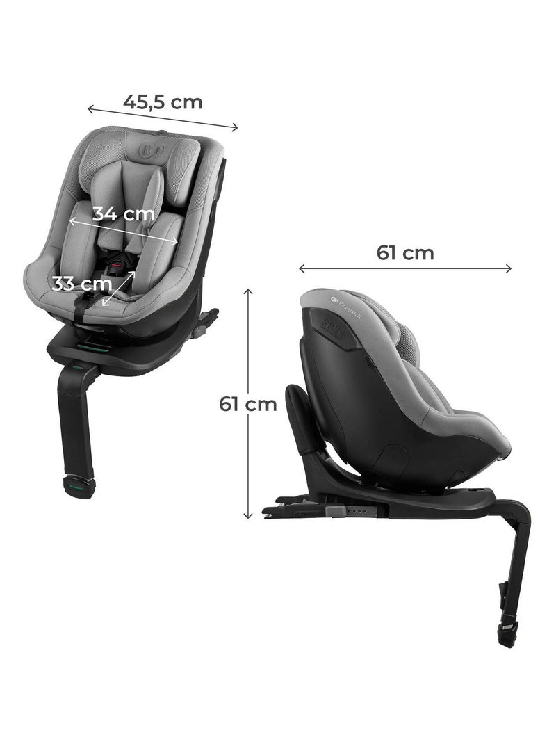 Siège Auto Kinderkraft I-GUARD i-Size 40-105 cm avec Rotation 360°, ISOFIX et RECLINING Gris - Kiabi