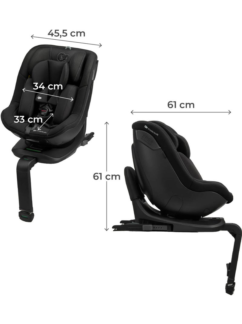 Siège Auto Kinderkraft I-GUARD i-Size 40-105 cm avec Rotation 360°, ISOFIX et RECLINING Noir - Kiabi