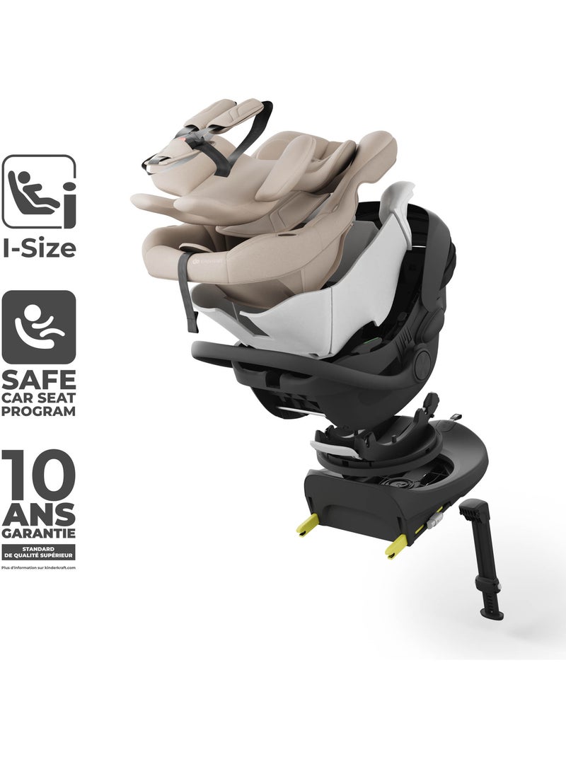 Siège Auto Kinderkraft I-LITE avec Base ENDURA SAFE FX, ISOFIX, Rotation 90° et i-Size Beige - Kiabi