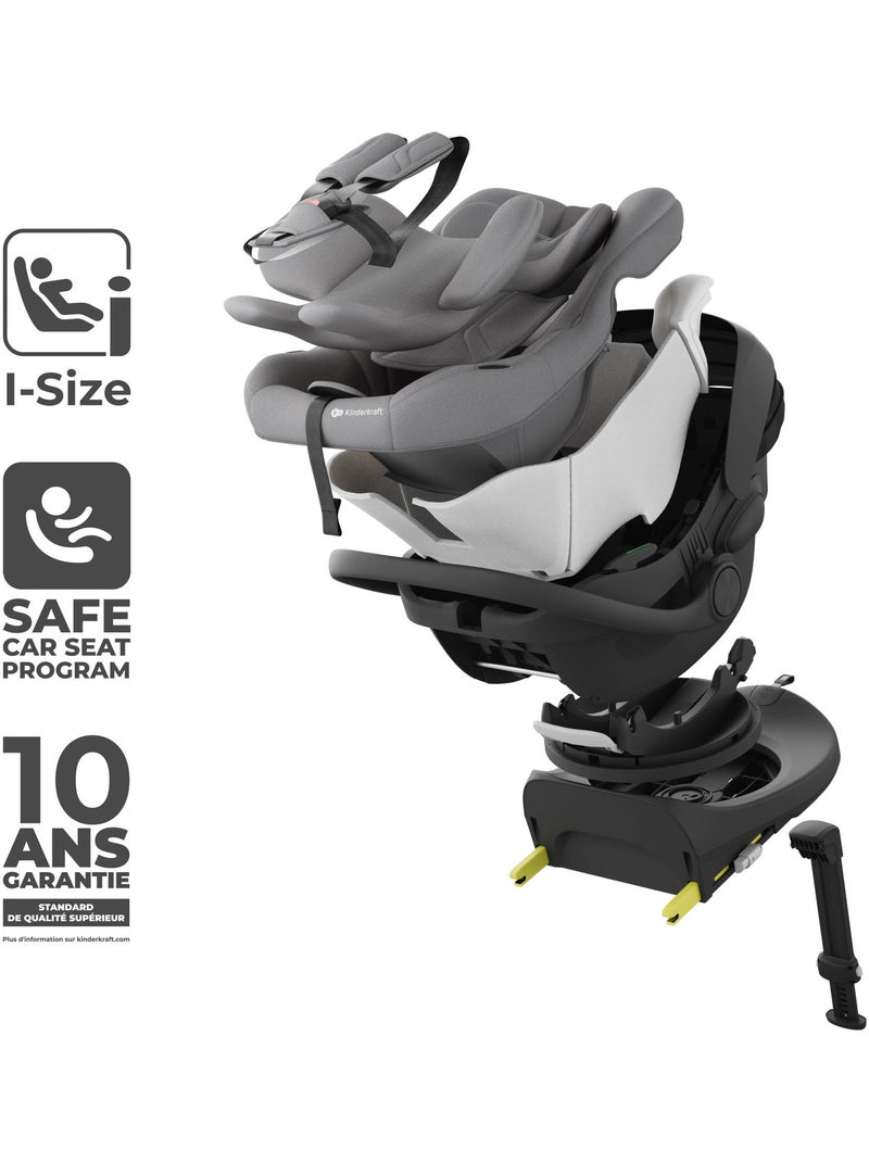 Siège Auto Kinderkraft I-LITE avec Base ENDURA SAFE FX, ISOFIX, Rotation 90° et i-Size Gris - Kiabi