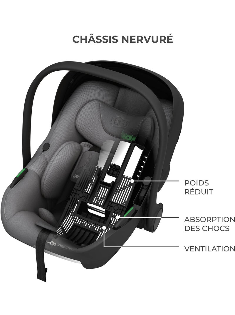 Siège Auto Kinderkraft I-LITE avec Base ENDURA SAFE FX, ISOFIX, Rotation 90° et i-Size Gris - Kiabi