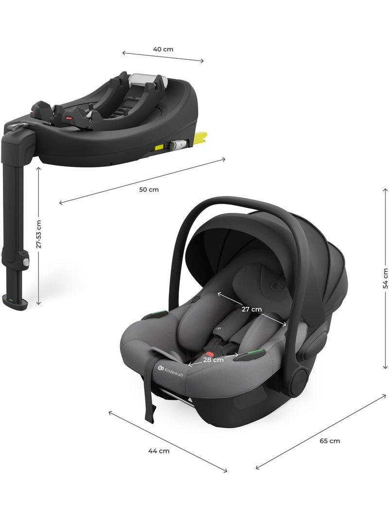 Siège Auto Kinderkraft I-LITE avec Base ENDURA SAFE FX, ISOFIX, Rotation 90° et i-Size Gris - Kiabi