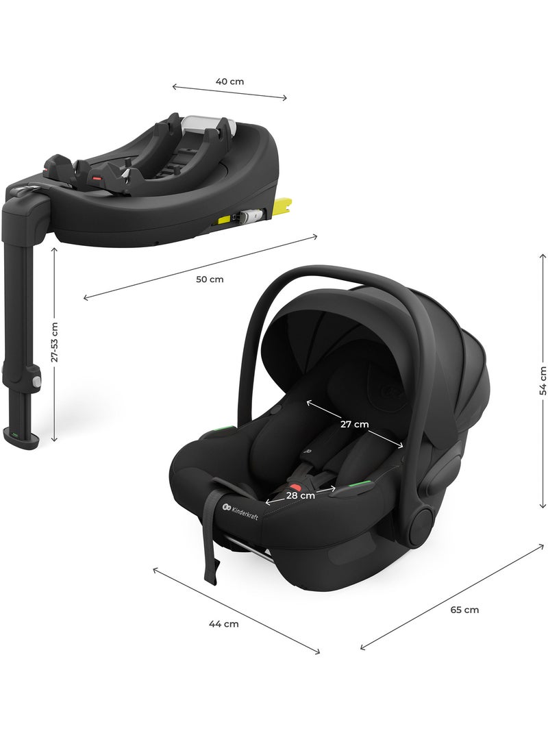 Siège Auto Kinderkraft I-LITE avec Base ENDURA SAFE FX, ISOFIX, Rotation 90° et i-Size Noir - Kiabi