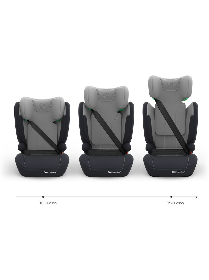 Siège auto Kinderkraft I-SPARK 2 PLUS i-Size 100-150 cm appui-tête réglable + organisateur voiture Gris - Kiabi