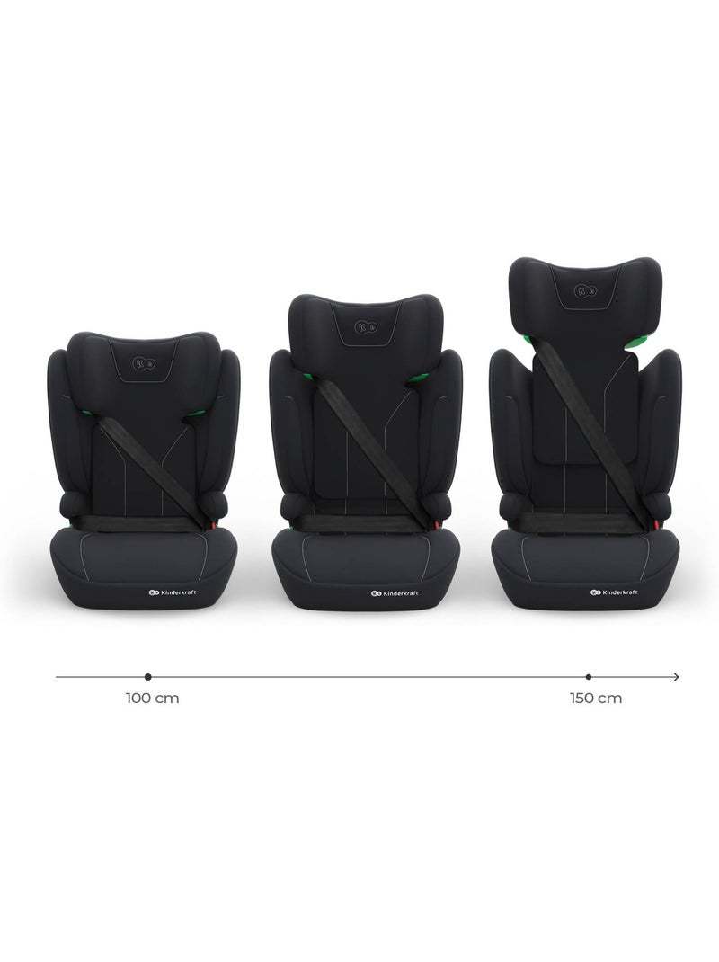 Siège auto Kinderkraft I-SPARK 2 PLUS i-Size R129 100-150 cm booster 2-en-1 dossier amovible Noir - Kiabi