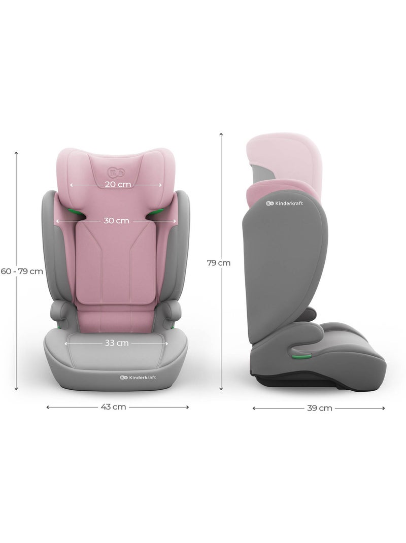 Siège auto Kinderkraft I-SPARK 2 PLUS i-Size R129 100-150 cm booster 2-en-1 housse lavable Rose - Kiabi