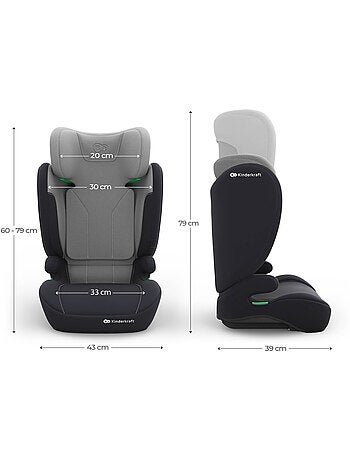 Siège auto Kinderkraft I-SPARK 2 PLUS i-Size R129 100-150 cm booster 2-en-1 housse lavable