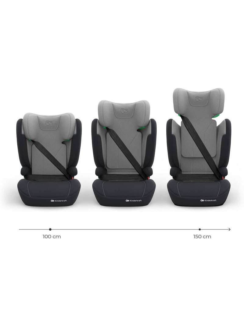 Siège auto Kinderkraft I-SPARK 2 PLUS R129 100-150 cm appuie-tête 10 pos. sans ISOFIX Gris - Kiabi