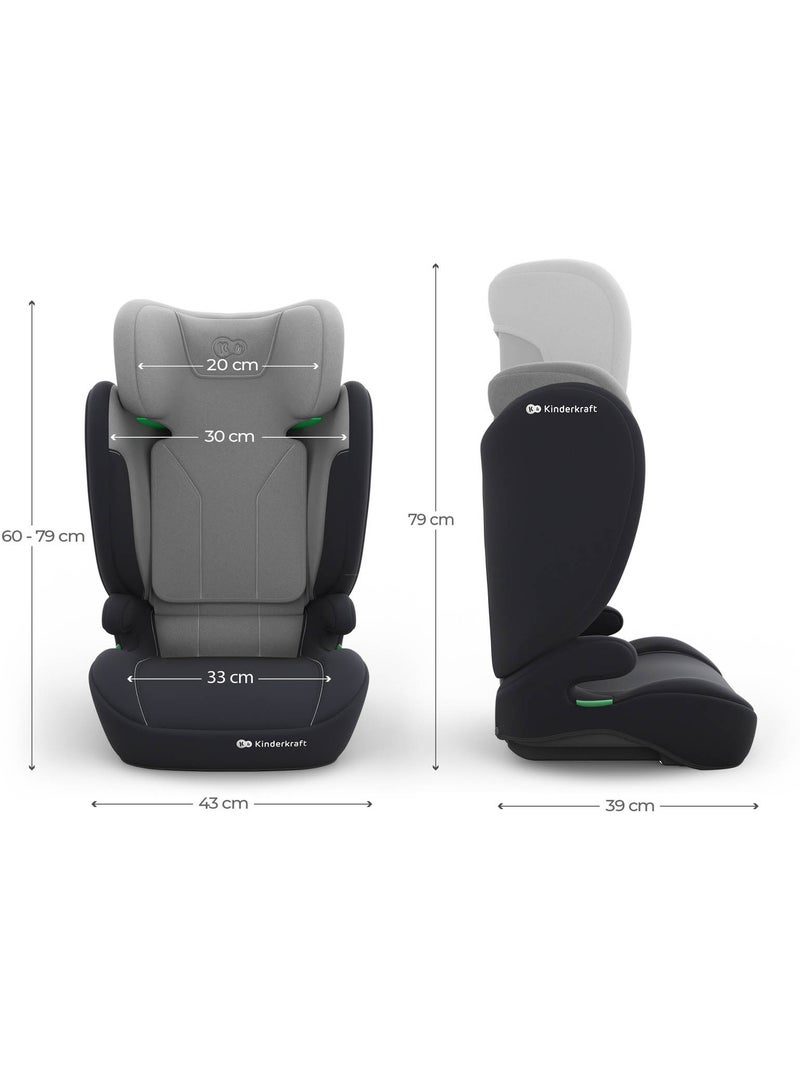 Siège auto Kinderkraft I-SPARK 2 PLUS R129 100-150 cm appuie-tête 10 pos. sans ISOFIX Gris - Kiabi