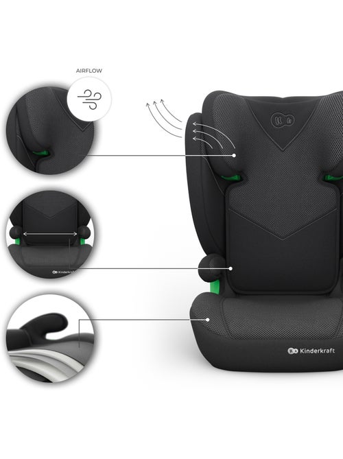 Siège auto Kinderkraft JUNIOR FIX 2 PLUS 100-150 cm ISOFIX SPS AIR FLOW + organisateur voiture - Kiabi Siège auto Kinderkraft JUNIOR FIX 2 PLUS 100-150 cm ISOFIX SPS AIR FLOW + organisateur voiture - Kiabi