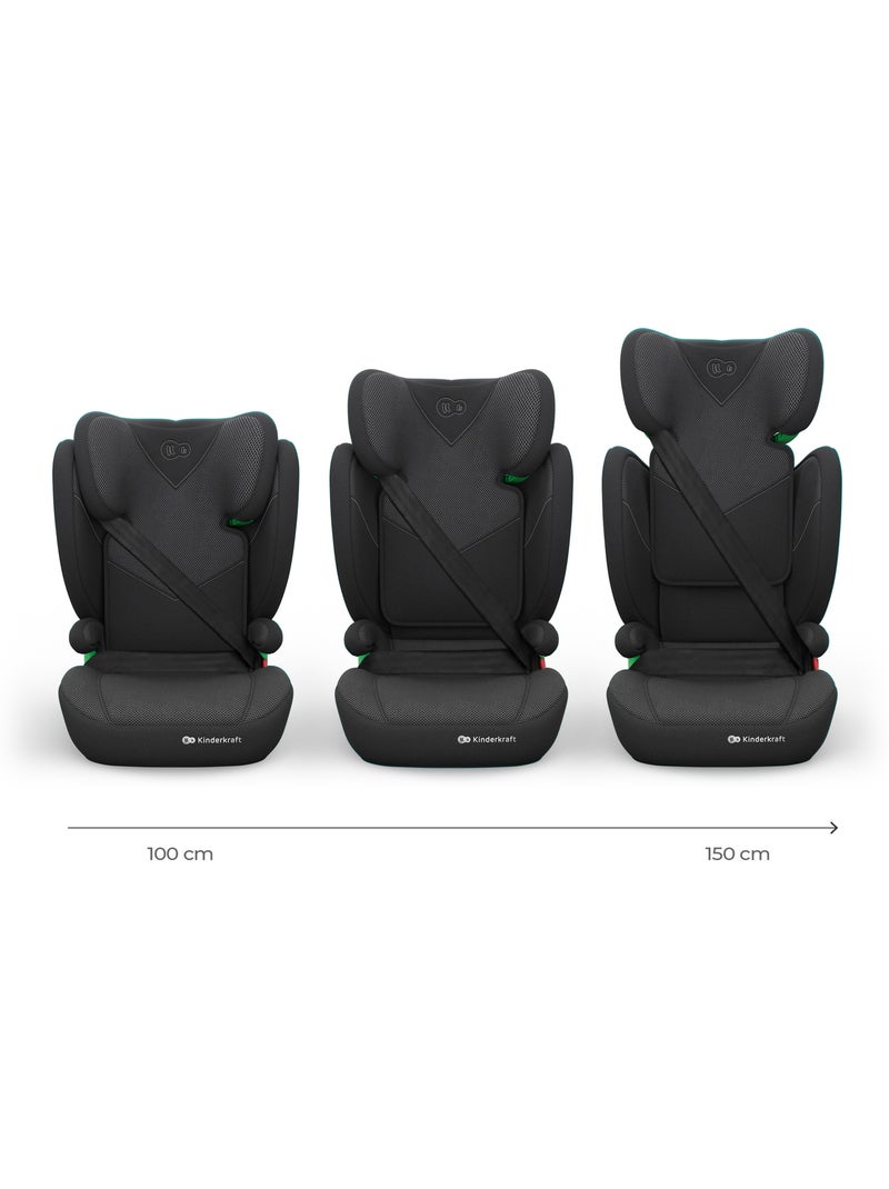 Siège auto Kinderkraft JUNIOR FIX 2 PLUS 100-150 cm ISOFIX SPS AIR FLOW + organisateur voiture Noir - Kiabi
