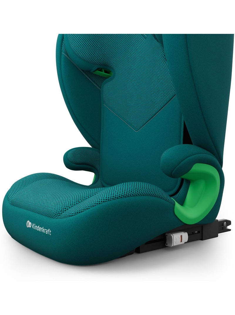 Siège auto Kinderkraft JUNIOR FIX 2 PLUS 100-150 cm rehausseur ISOFIX Air Flow respirant Vert - Kiabi
