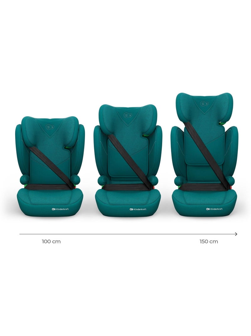 Siège auto Kinderkraft JUNIOR FIX 2 PLUS 100-150 cm rehausseur ISOFIX Air Flow respirant Vert - Kiabi