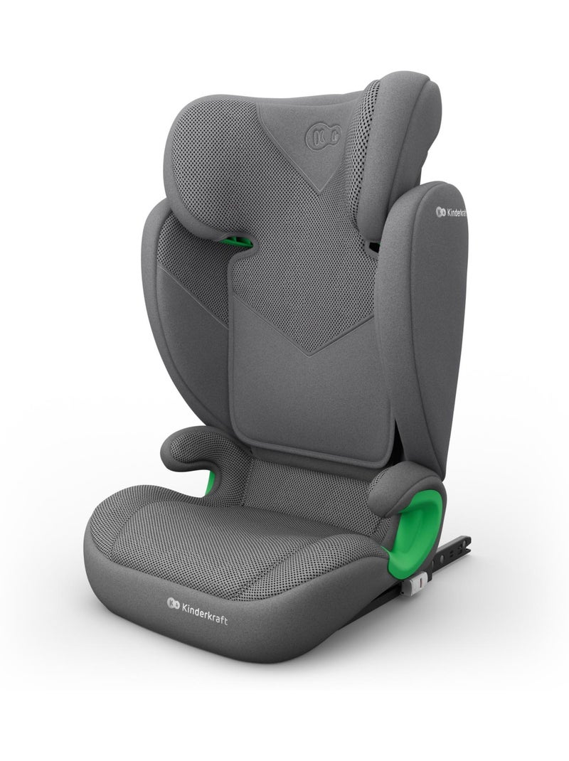 Siège auto Kinderkraft JUNIOR FIX 2 PLUS 100-150 cm rehausseur ISOFIX appuie-tête réglable Gris - Kiabi