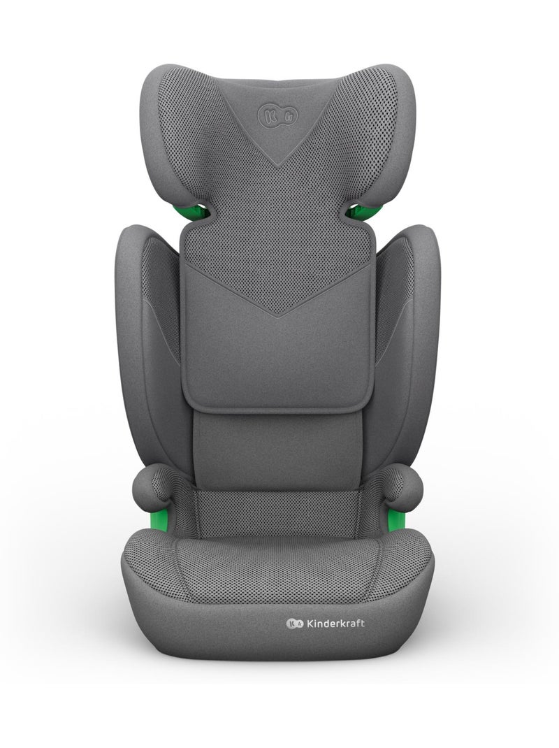 Siège auto Kinderkraft JUNIOR FIX 2 PLUS 100-150 cm rehausseur ISOFIX appuie-tête réglable Gris - Kiabi