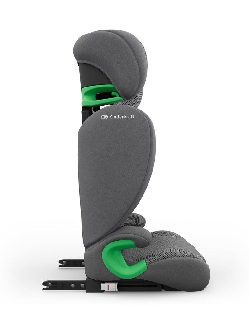Siège auto Kinderkraft JUNIOR FIX 2 PLUS 100-150 cm rehausseur ISOFIX appuie-tête réglable Gris - Kiabi
