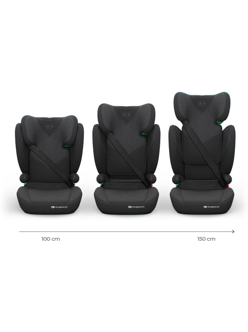 Siège auto Kinderkraft JUNIOR FIX 2 PLUS 100-150 cm rehausseur ISOFIX dossier H-GUARD SPS Noir - Kiabi