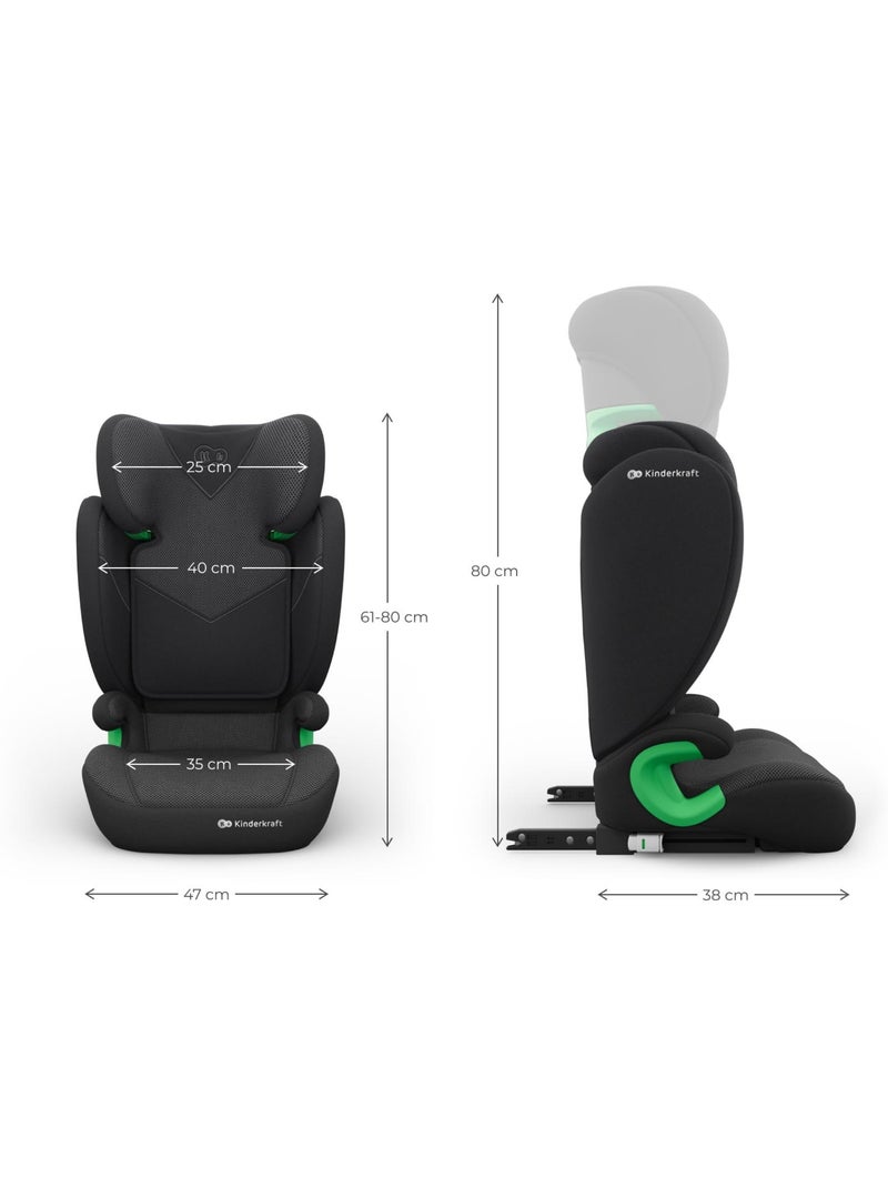 Siège auto Kinderkraft JUNIOR FIX 2 PLUS 100-150 cm rehausseur ISOFIX dossier H-GUARD SPS Noir - Kiabi