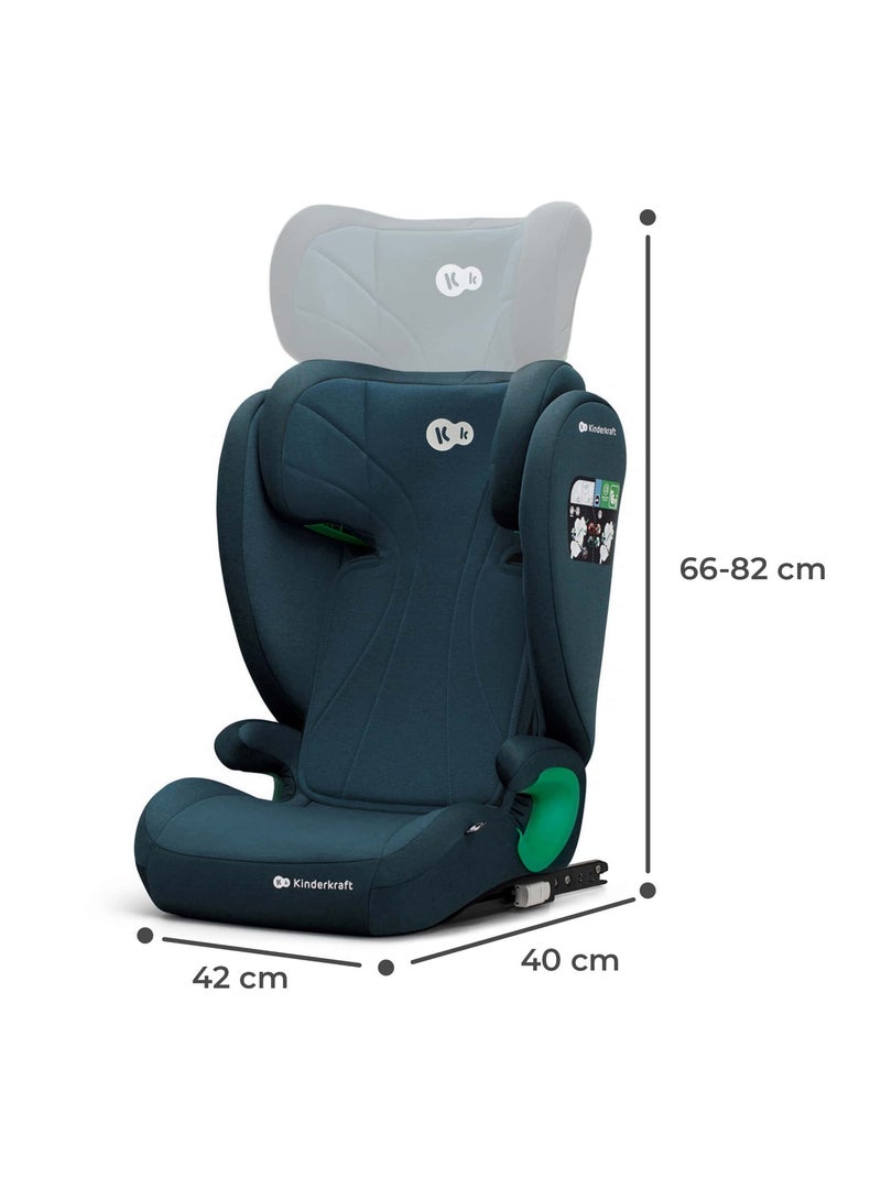 Siège auto Kinderkraft JUNIOR FIX 2 PLUS 100-150 cm rehausseur ISOFIX dossier H-GUARD SPS Vert - Kiabi