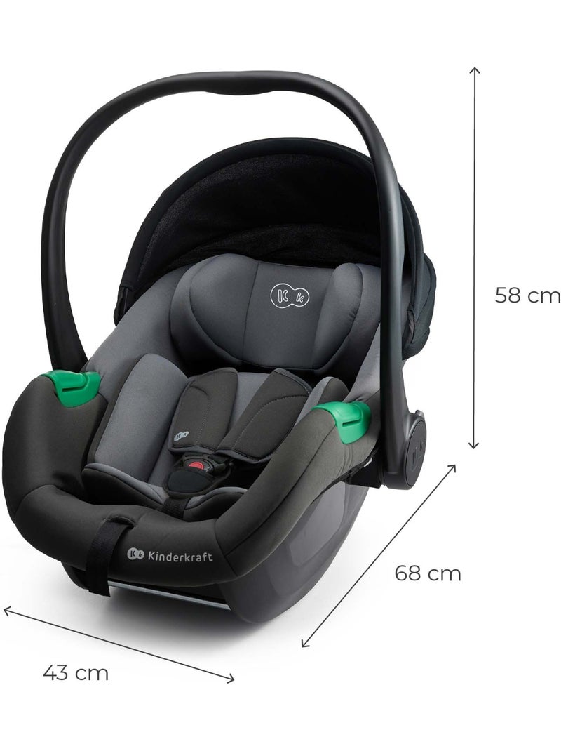 Siège Auto Kinderkraft MINK PRO 2 i-Size 40-87 cm avec H-GUARD+, SPS+, EASY GROW et Base MINK FX Gris - Kiabi