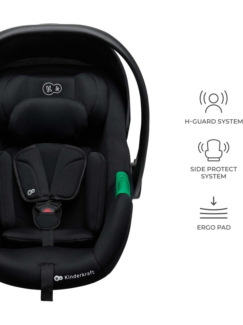 Siège Auto Kinderkraft MINK PRO 2 i-Size 40-87 cm avec H-GUARD+, SPS+, EASY GROW et Base MINK FX Noir - Kiabi