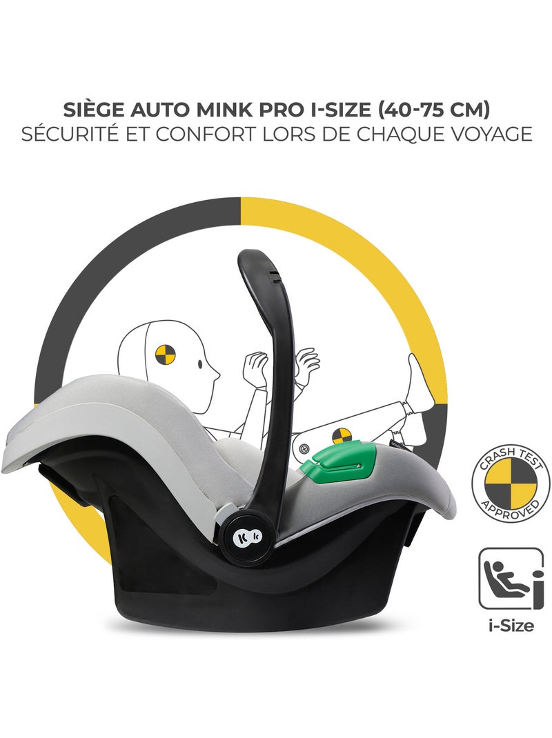 Siège Auto Kinderkraft MINK PRO 2 i-Size 40-87 cm avec H-GUARD+, SPS+ et EASY GROW Gris - Kiabi