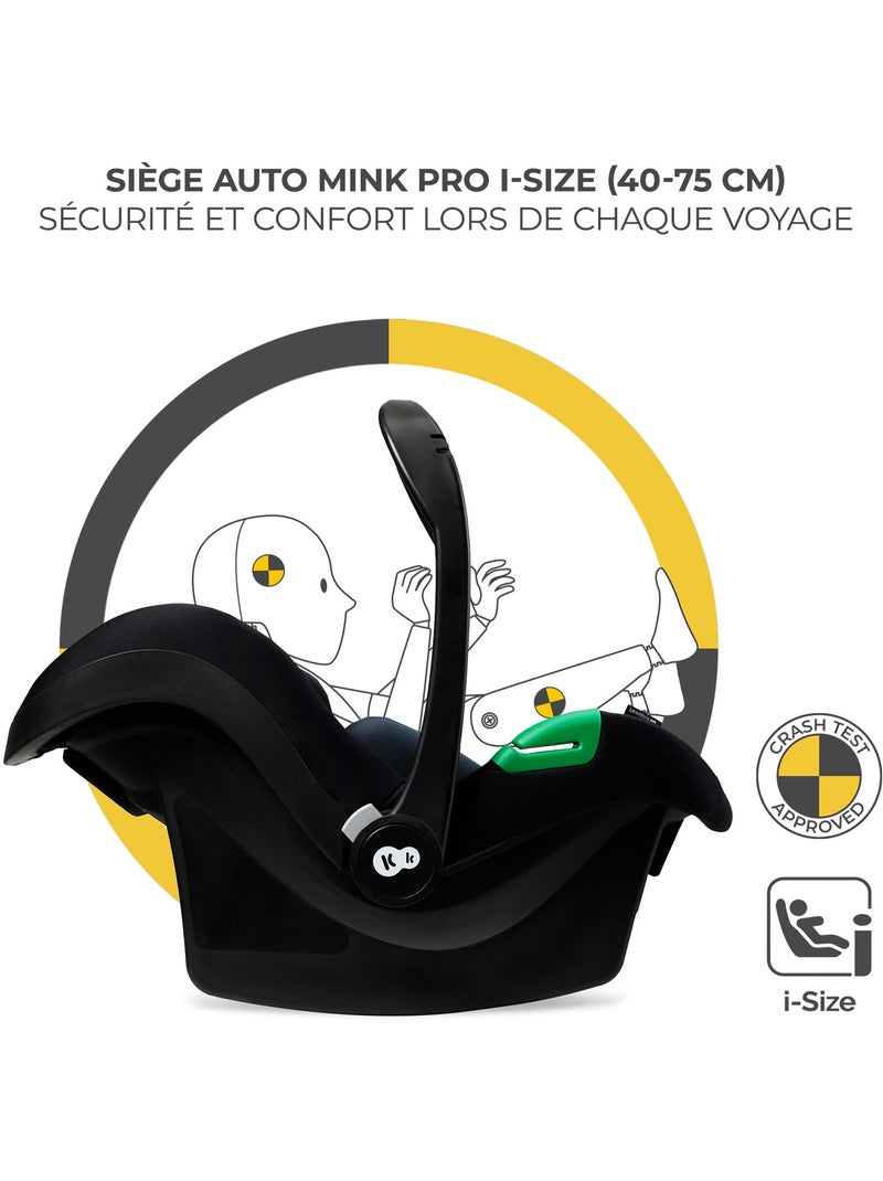 Siège Auto Kinderkraft MINK PRO 2 i-Size 40-87 cm avec H-GUARD+, SPS+ et EASY GROW Noir - Kiabi