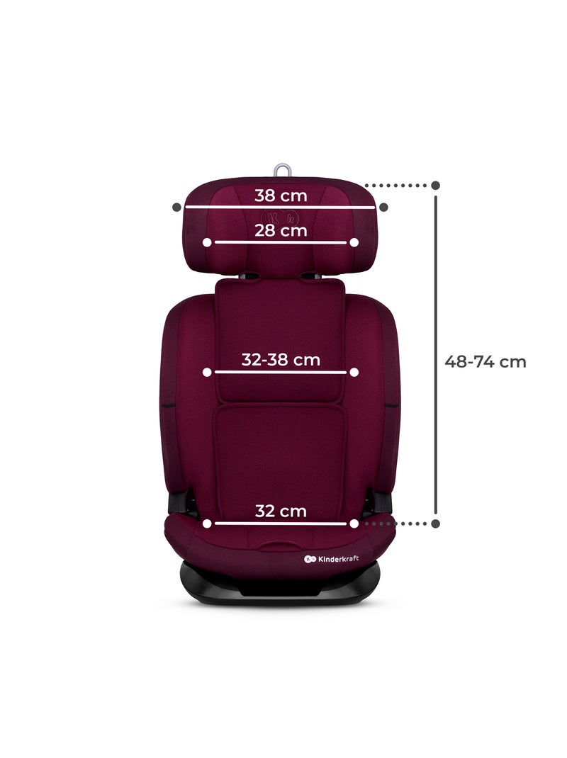 Siège Auto Kinderkraft ONETO3 i-Size 76-150 cm avec ISOFIX, SPS, H-GUARD et EASY GROW Bordeaux - Kiabi