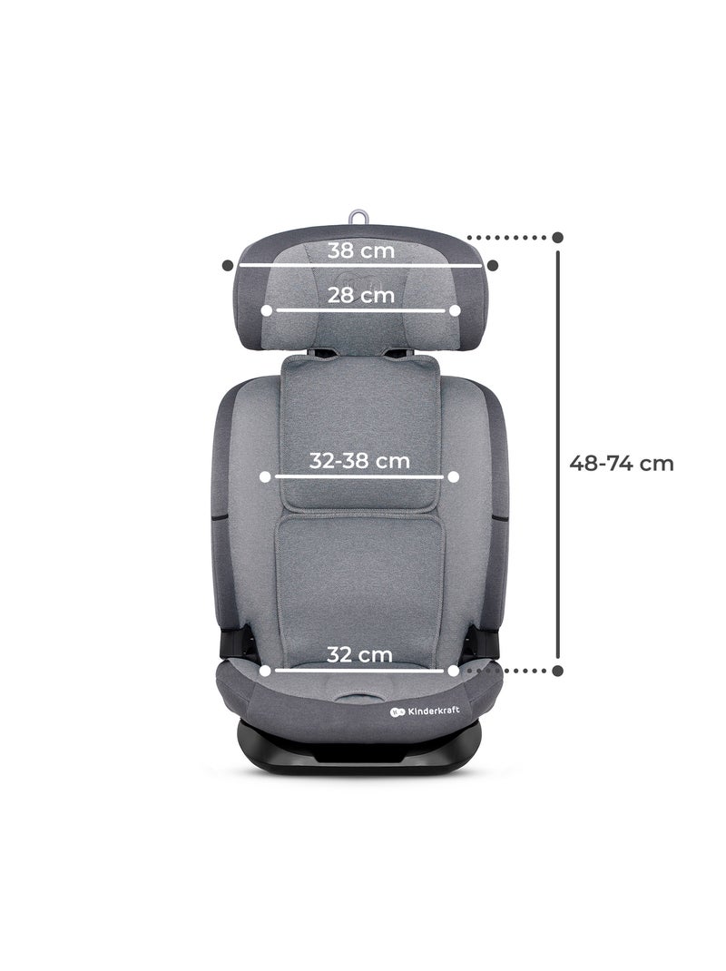 Siège Auto Kinderkraft ONETO3 i-Size 76-150 cm avec ISOFIX, SPS, H-GUARD et EASY GROW Gris - Kiabi